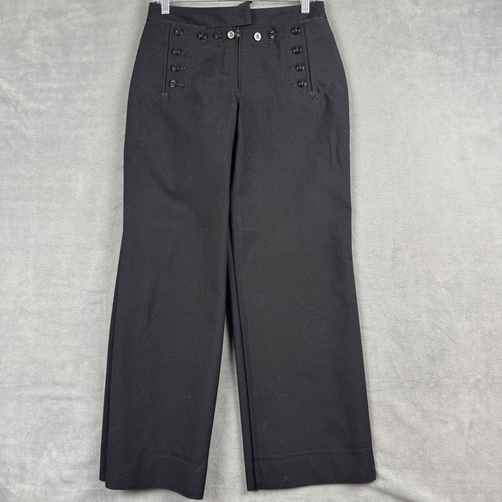 US Navy Women Enlisted Slacks 100% Wool Black Sailor Pants 6MP Creighton AB
